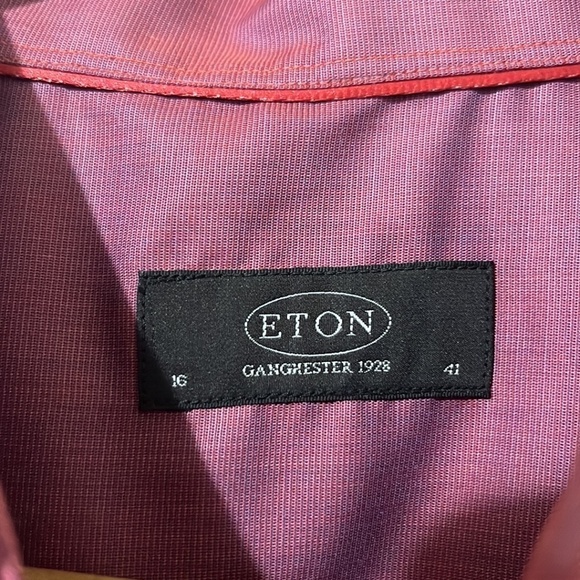 Eden 100% Cotton Red Metallic Button Down Shirt - Picture 2 of 4